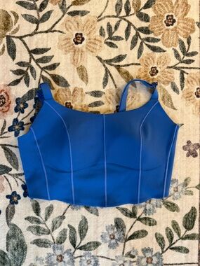 aerie Cobalt Blue Longline Sports Bra Top